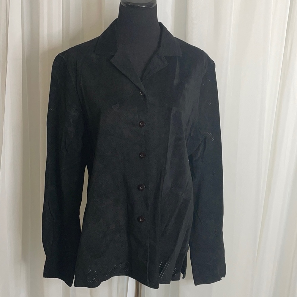 Leather LAURA LEIGH Button Up Shirt, size L